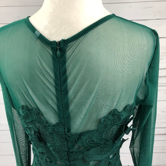 👻 Green lace sheer bodycon dress - Picture 7 of 7